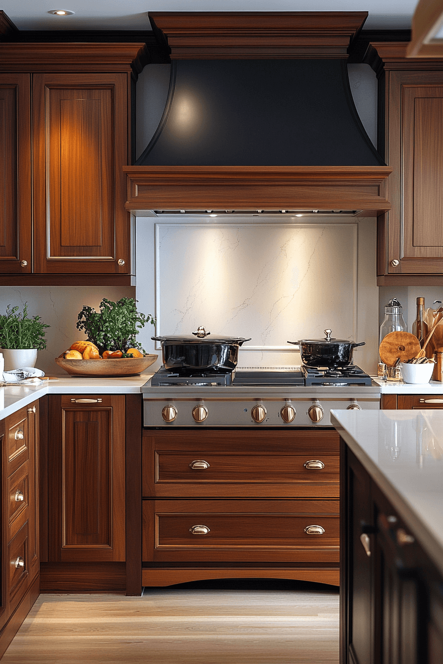 dark walnut kitchen cabinets