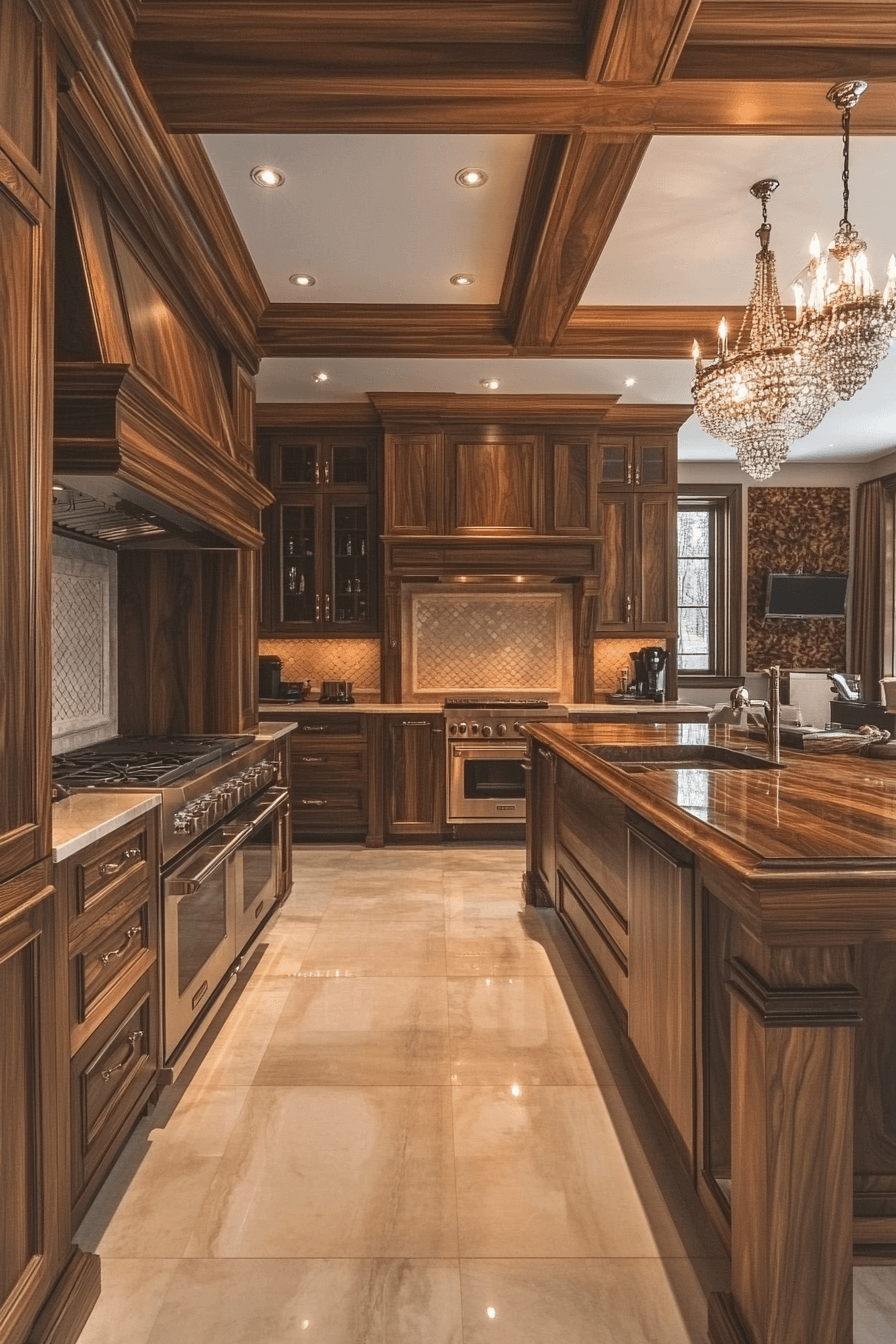 dark walnut kitchen cabinets