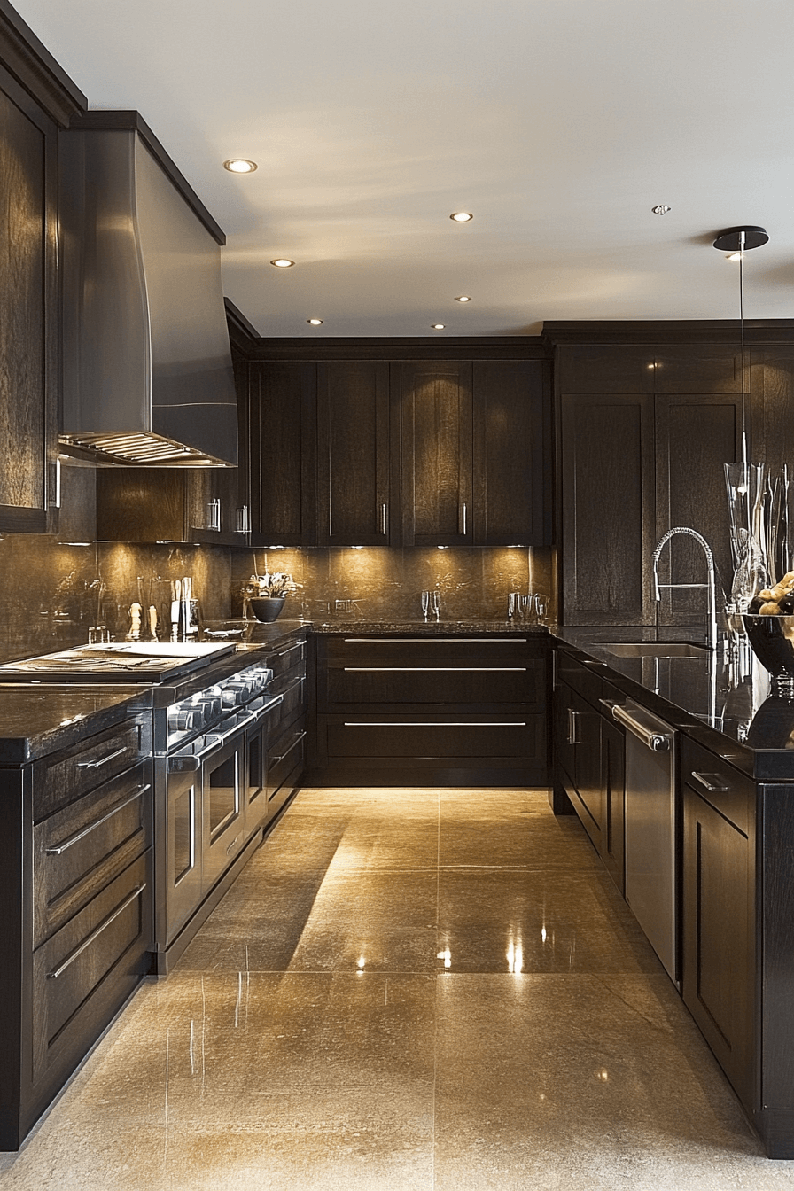 dark oak kitchen cabinets