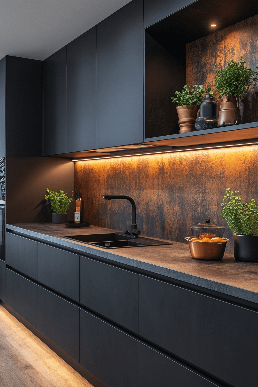 charcoal kitchen cabinets