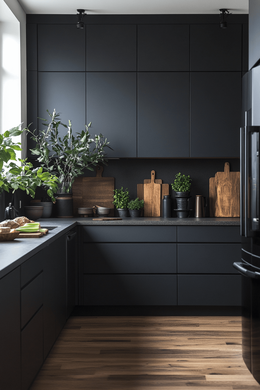 charcoal gray kitchen cabinets