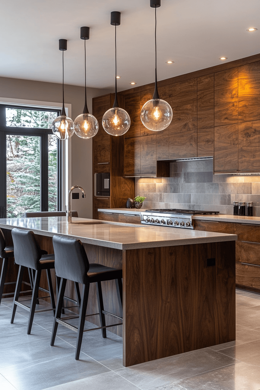 dark walnut kitchen cabinets