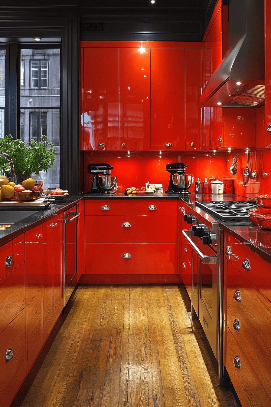 high gloss kitchen cabinets