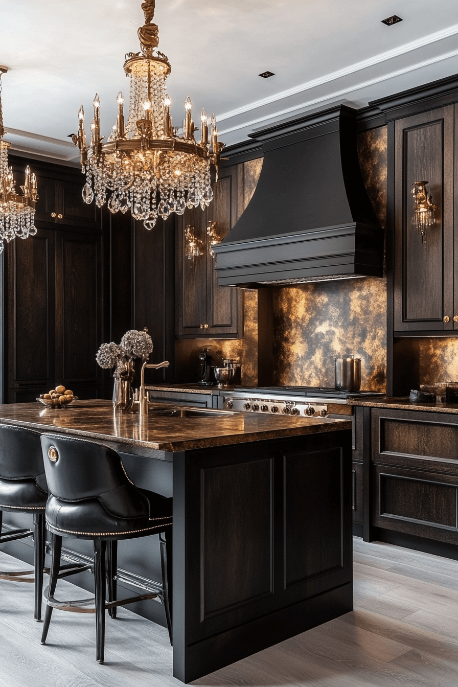 dark walnut kitchen cabinets