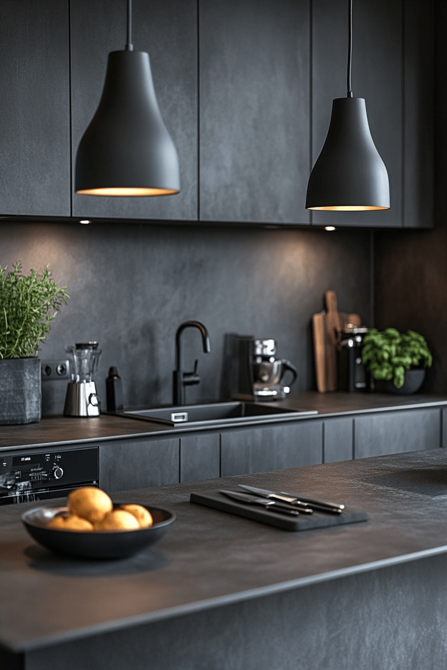 charcoal gray kitchen cabinets