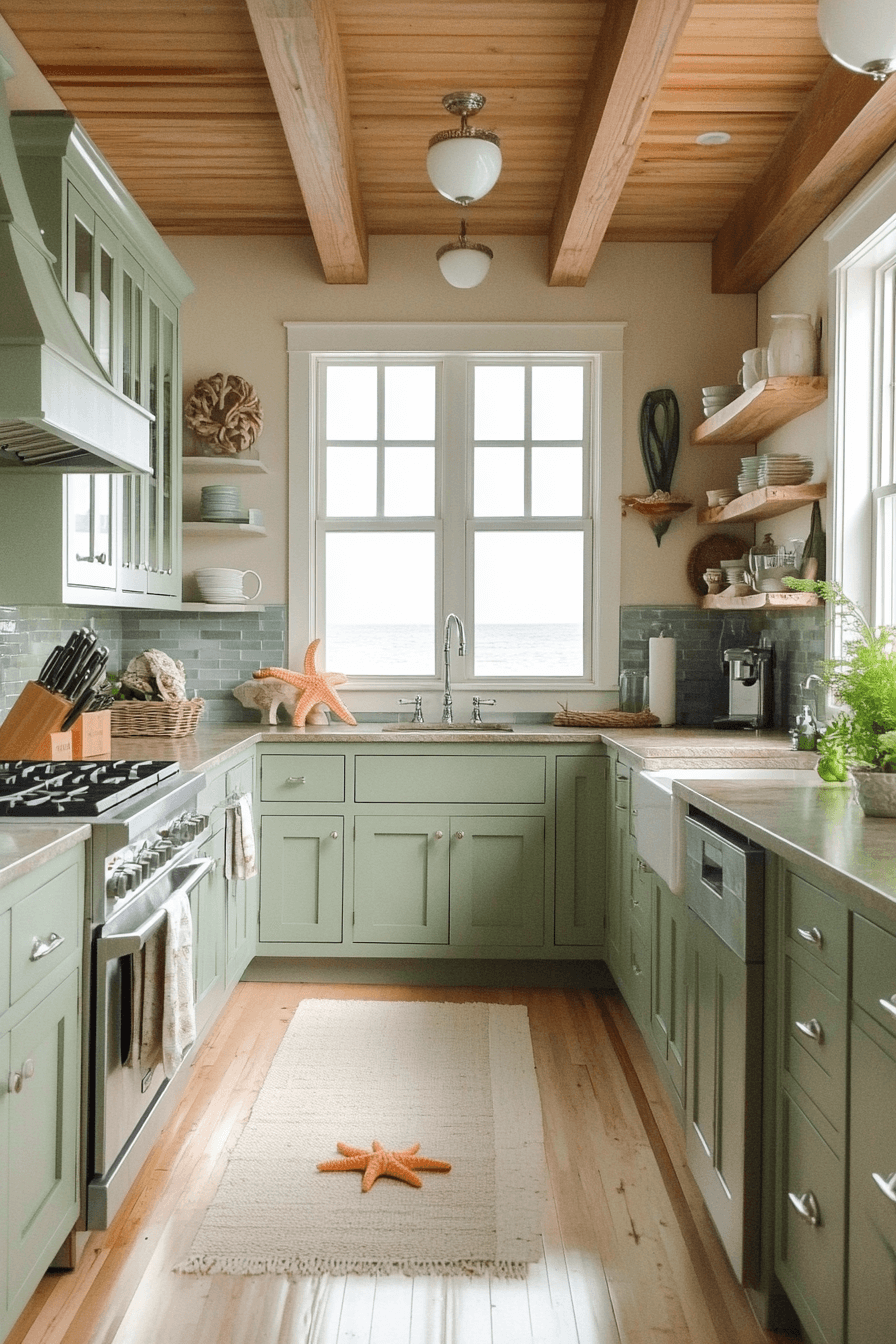 clary sage kitchen cabinets