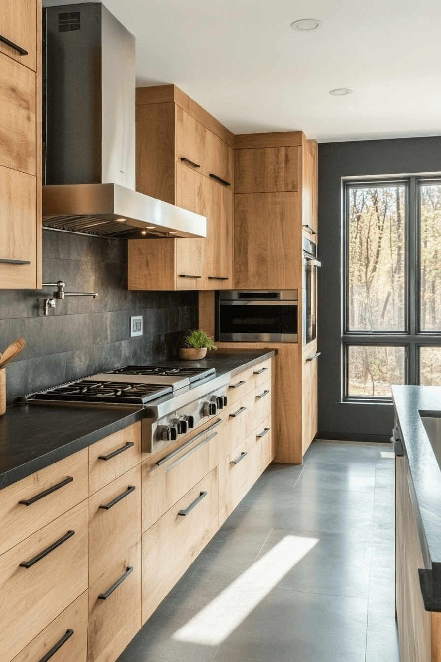 light brown cabinets kitchen