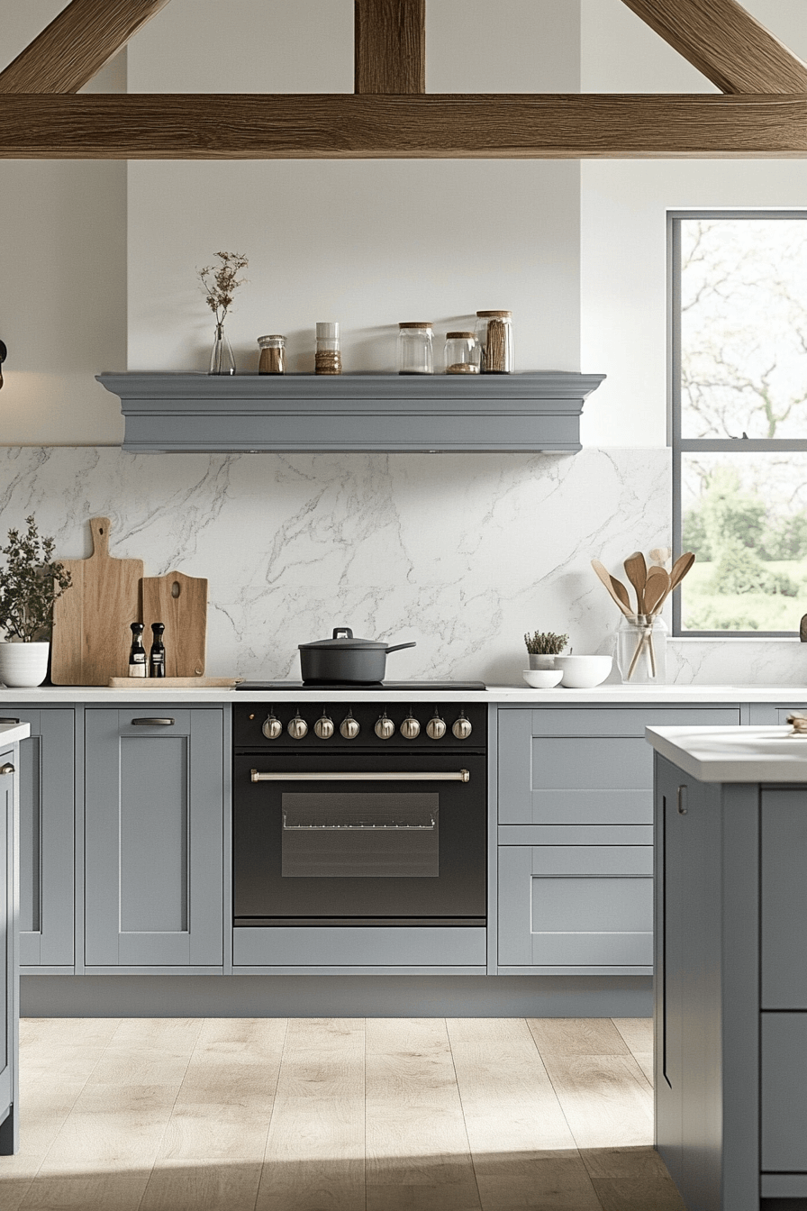 blue grey kitchen cabinets