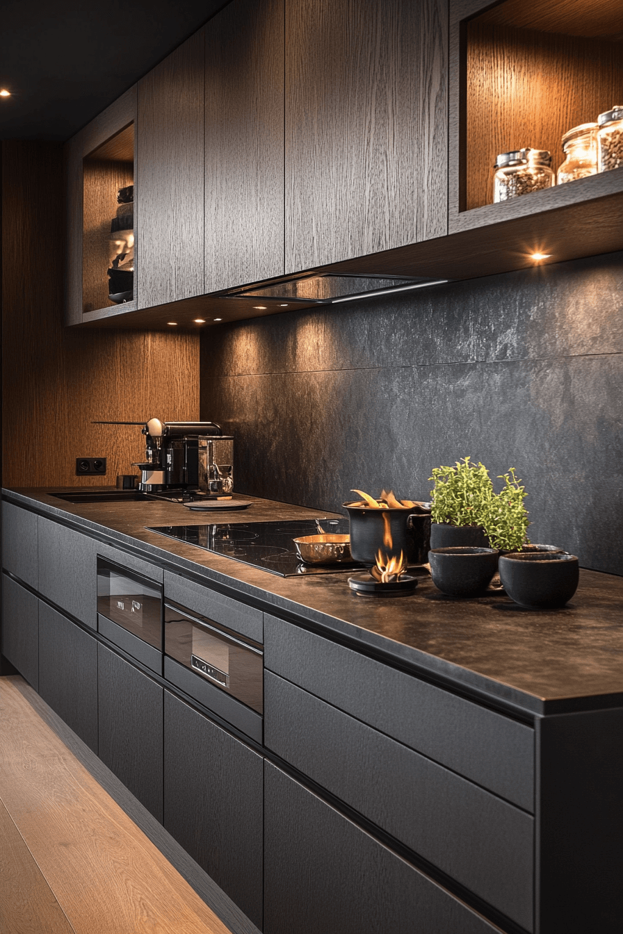 dark oak kitchen cabinets