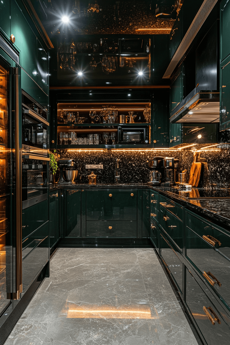 pewter green kitchen cabinets