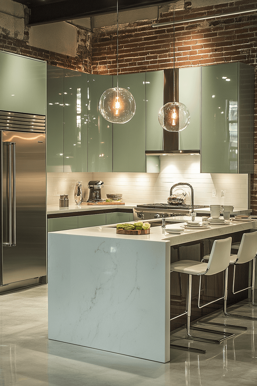 clary sage kitchen cabinets