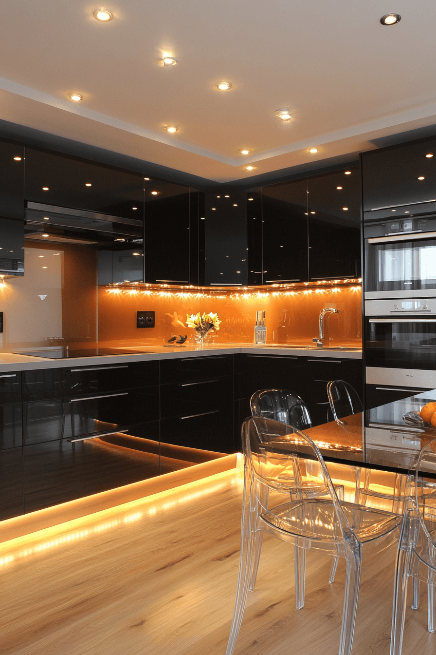 high gloss kitchen cabinets
