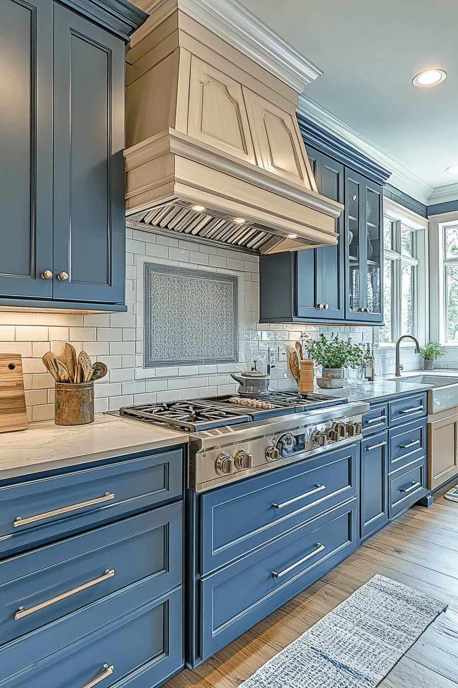 blue grey kitchen cabinets