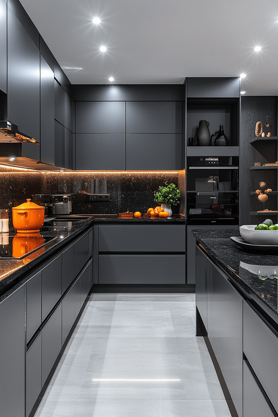 charcoal gray kitchen cabinets