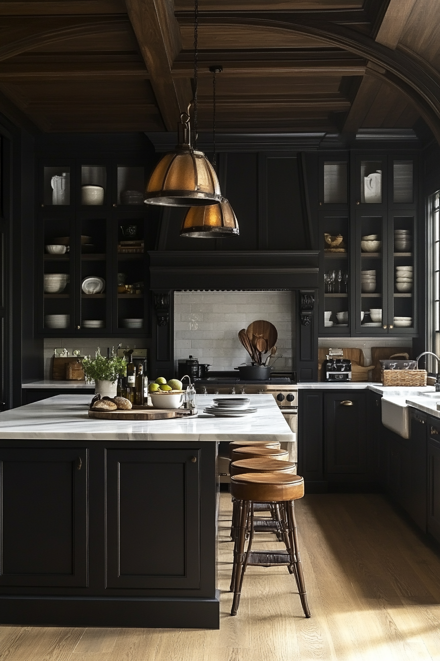 charcoal gray kitchen cabinets