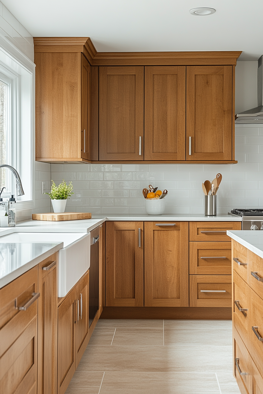 light brown cabinets kitchen