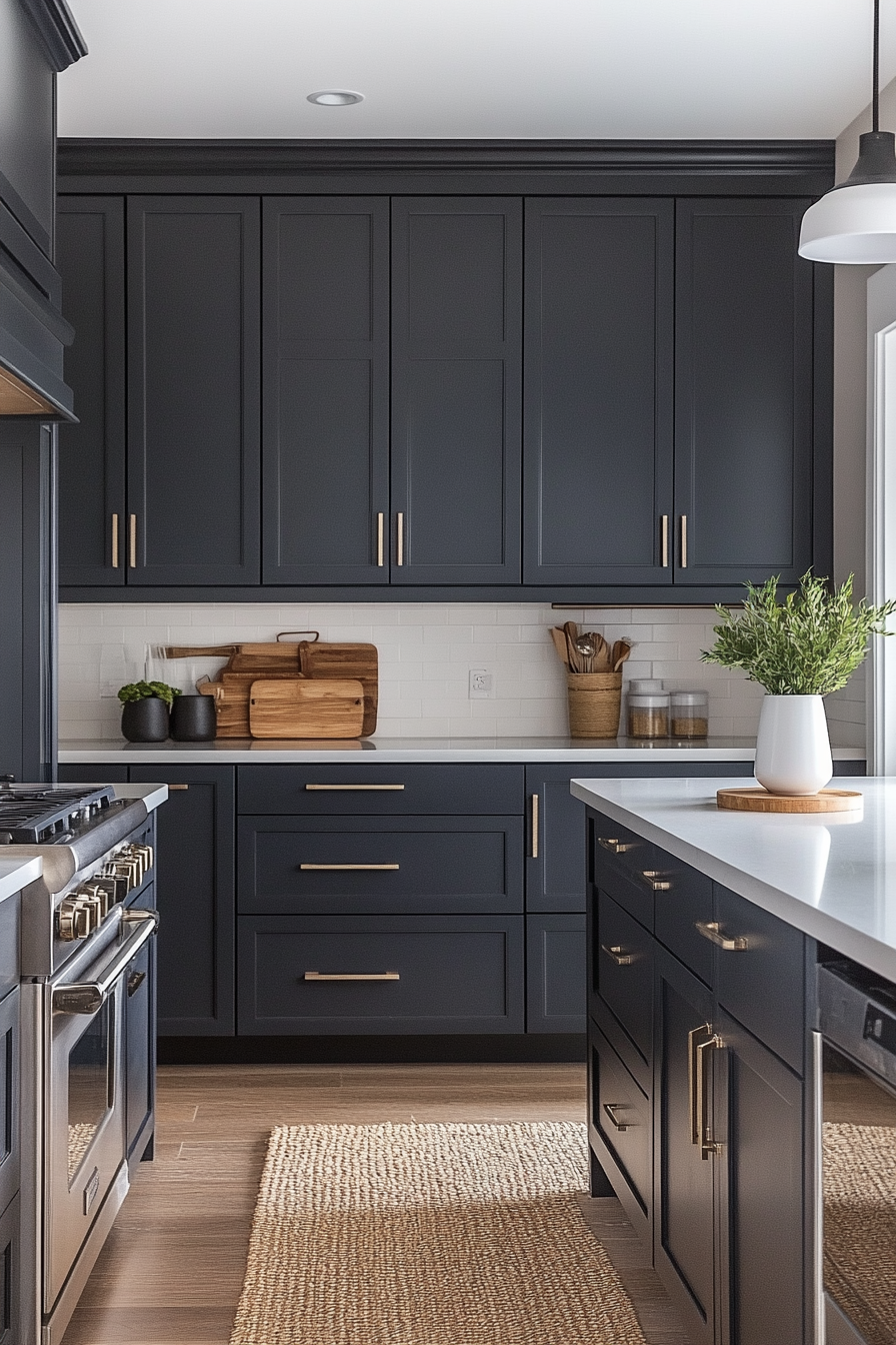 charcoal gray kitchen cabinets
