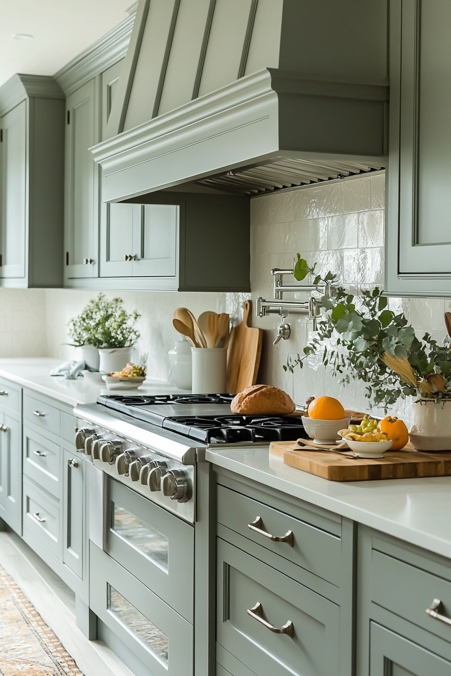 clary sage kitchen cabinets