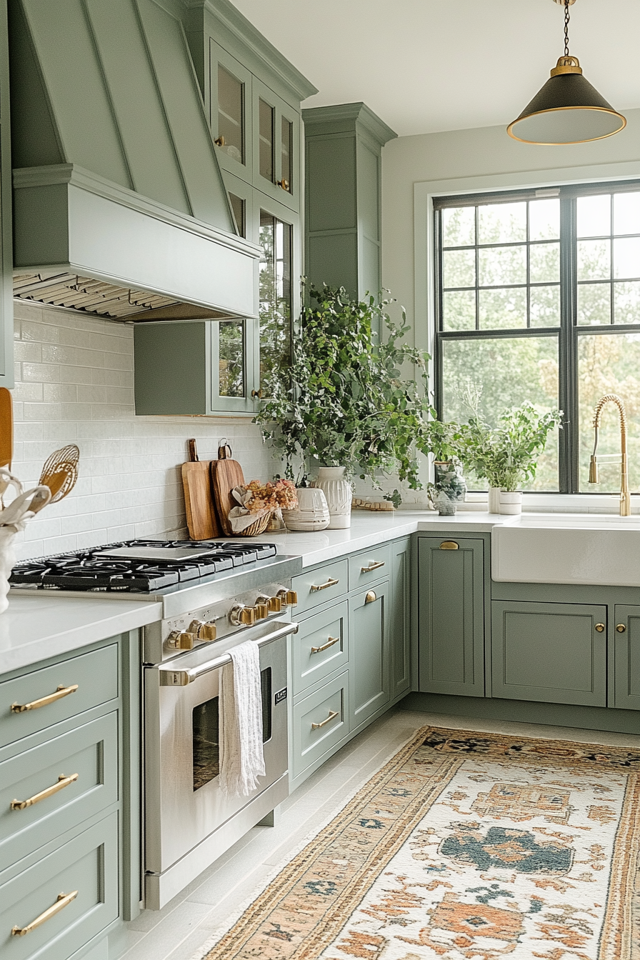 clary sage kitchen cabinets