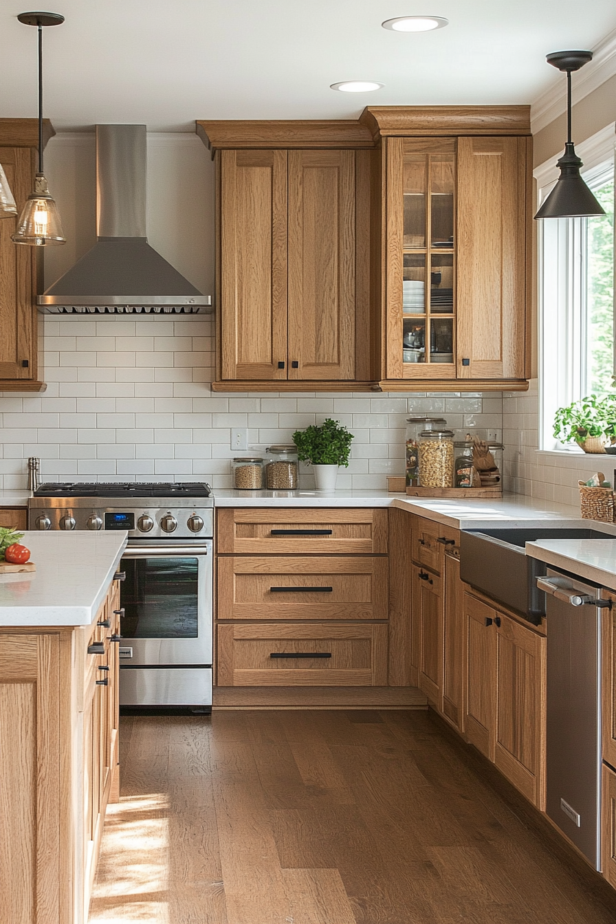 light brown cabinets kitchen