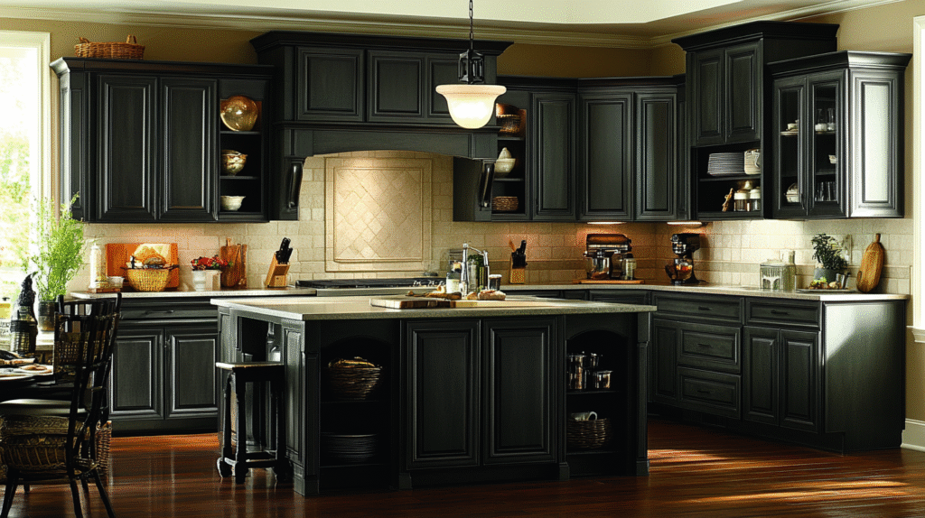 charcoal gray kitchen cabinets