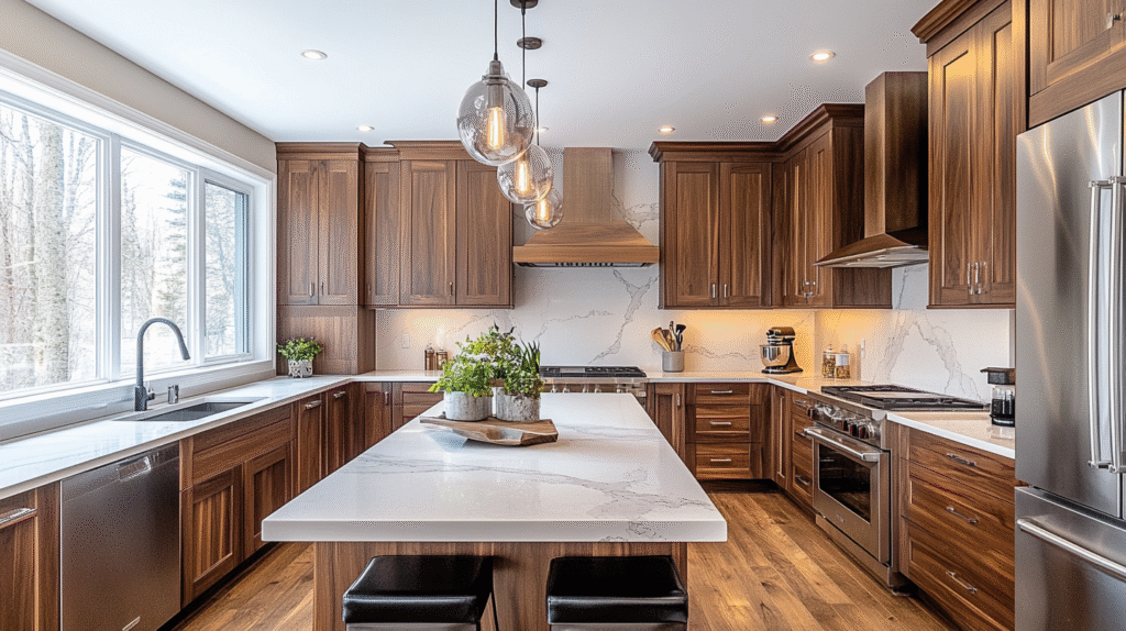 dark walnut kitchen cabinets
