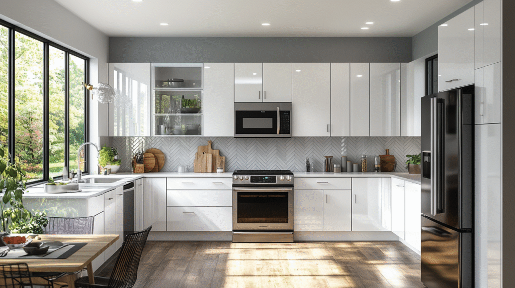 high gloss kitchen cabinets