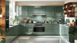 pewter green kitchen cabinets