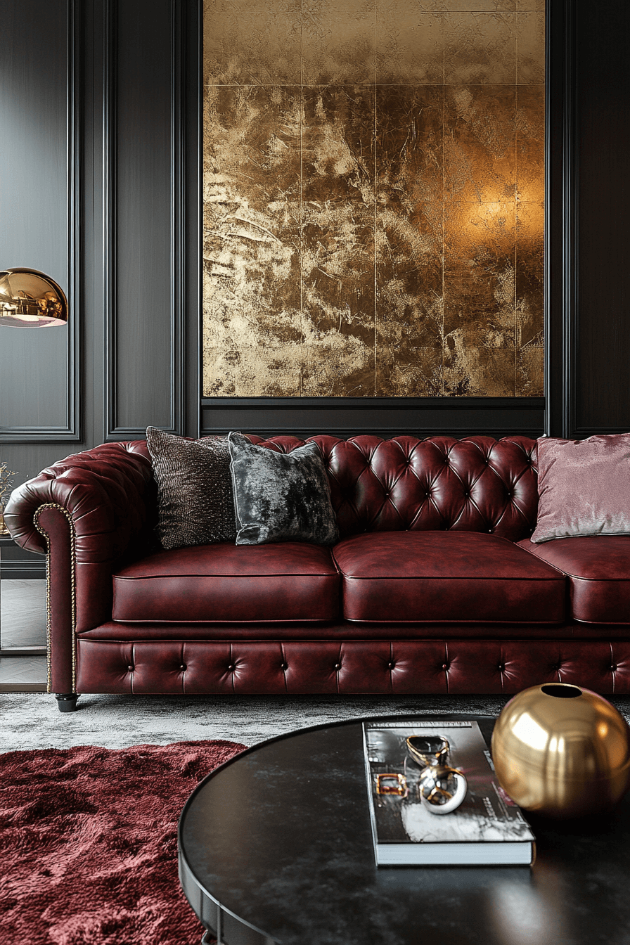 burgundy couch living room