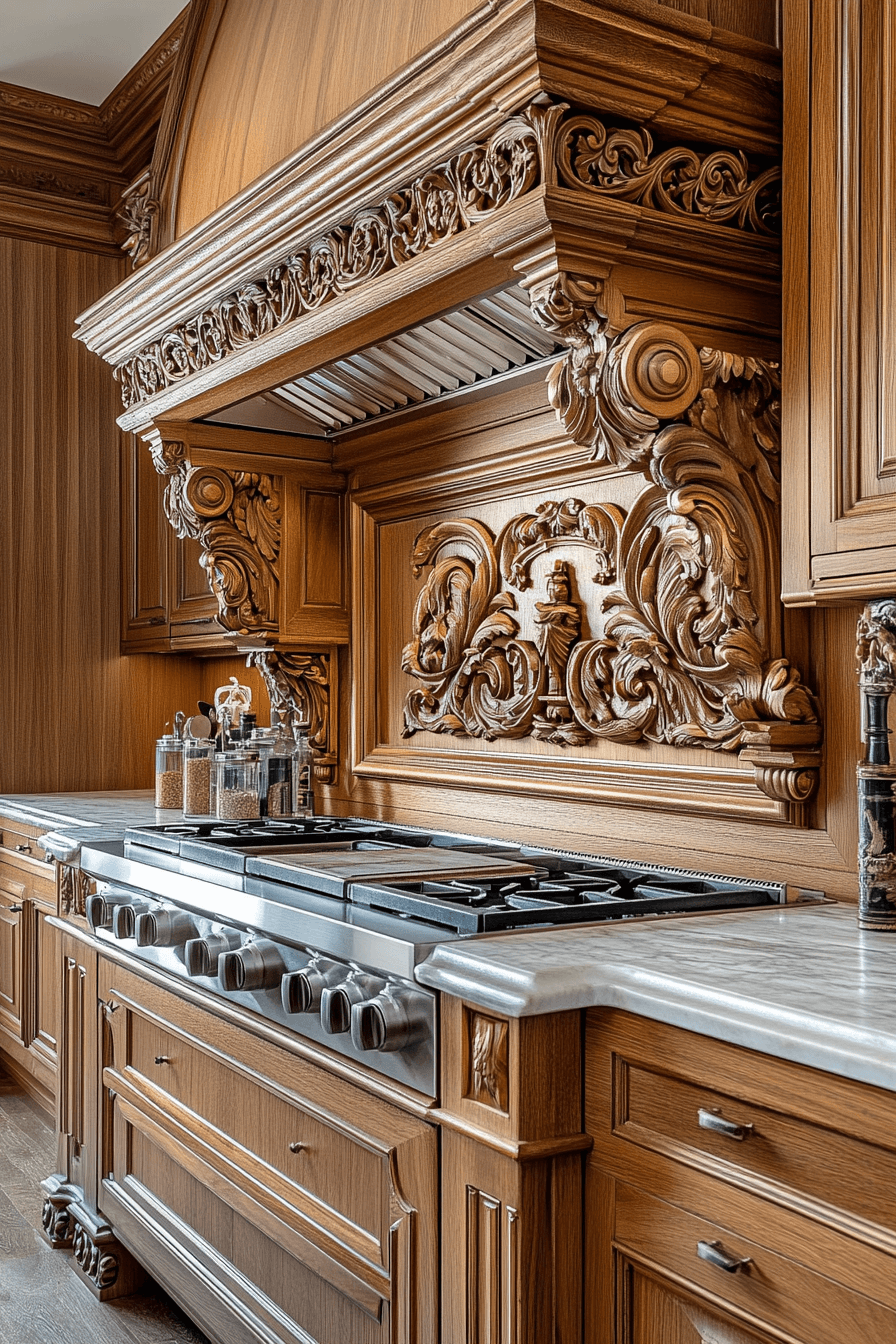 warm wood kitchen cabinets