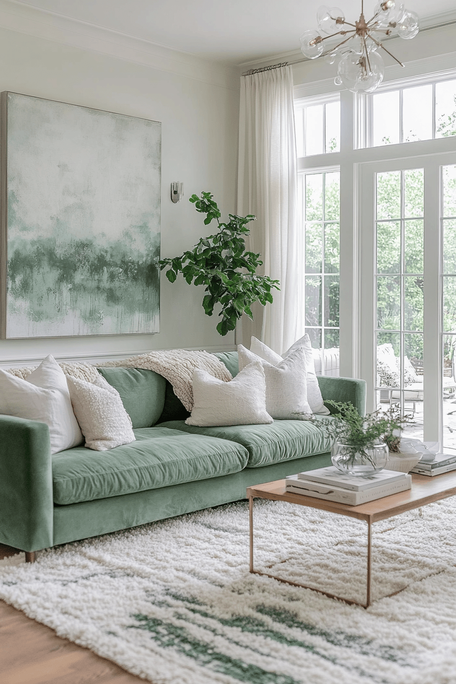 25+ Green Couch Living Room Ideas That Add Fresh Energy to Your Home green couch living room ideas