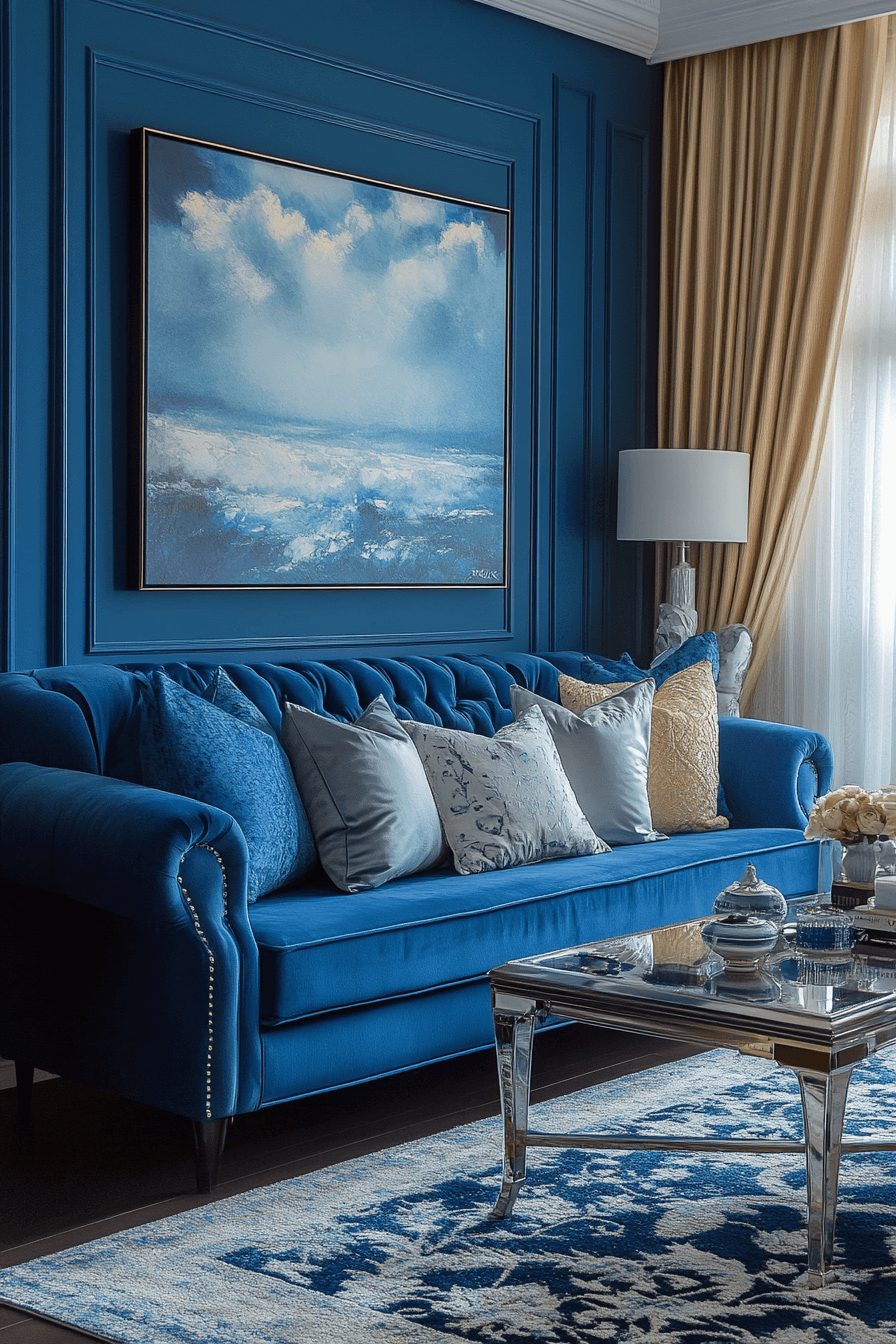 blue couch living room ideas