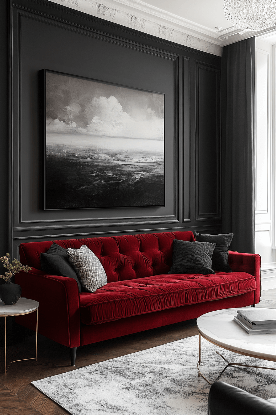 burgundy couch living room