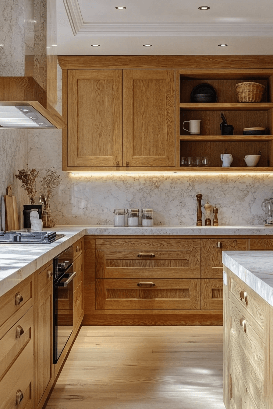 27+ Golden Oak Kitchen Cabinets That Make Every Detail Stand Out golden oak kitchen cabinets
