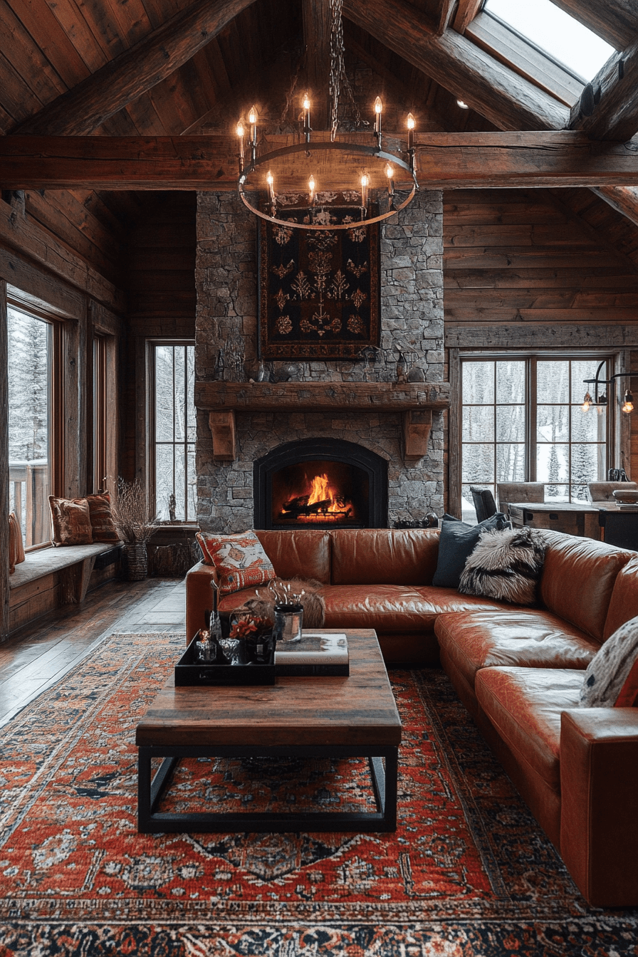 cognac couch living room ideas