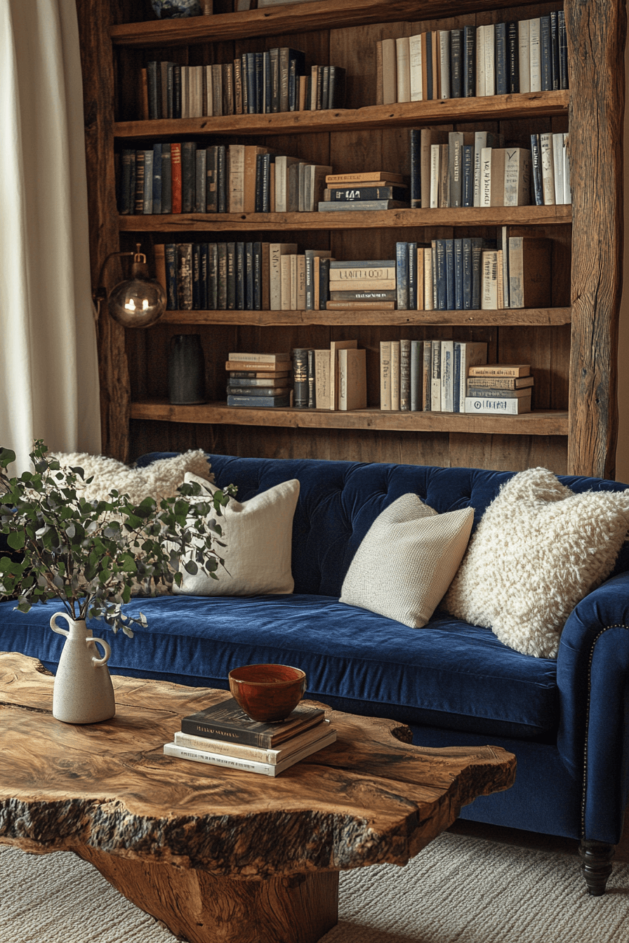 blue couch living room ideas