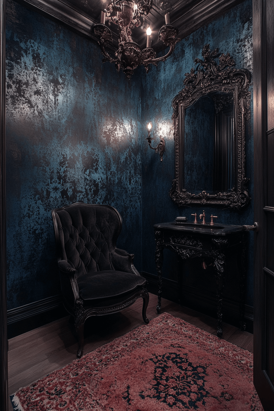 27+ Moody Powder Room Ideas That Turn Simplicity Into Stunning Beauty moody powder room
