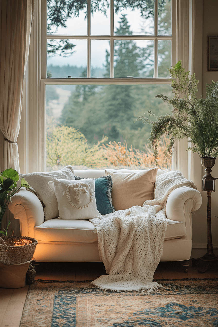cream couch living room