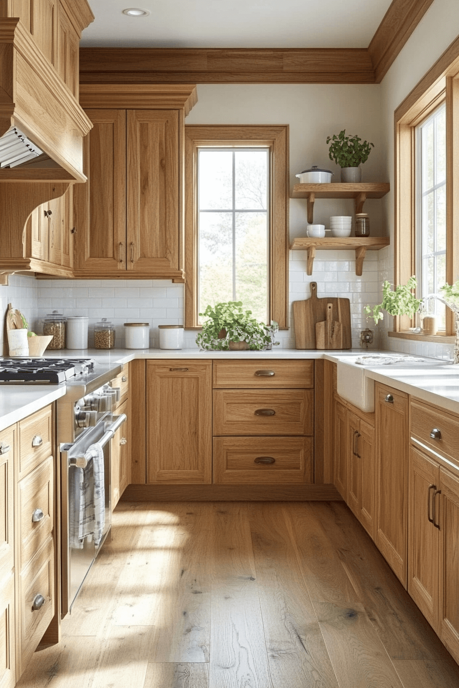 27+ Golden Oak Kitchen Cabinets That Make Every Detail Stand Out golden oak kitchen cabinets