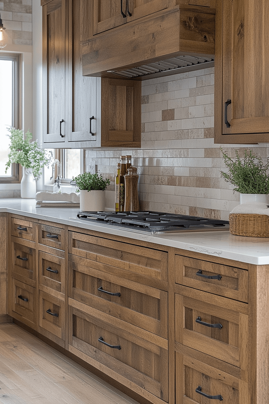 warm wood kitchen cabinets