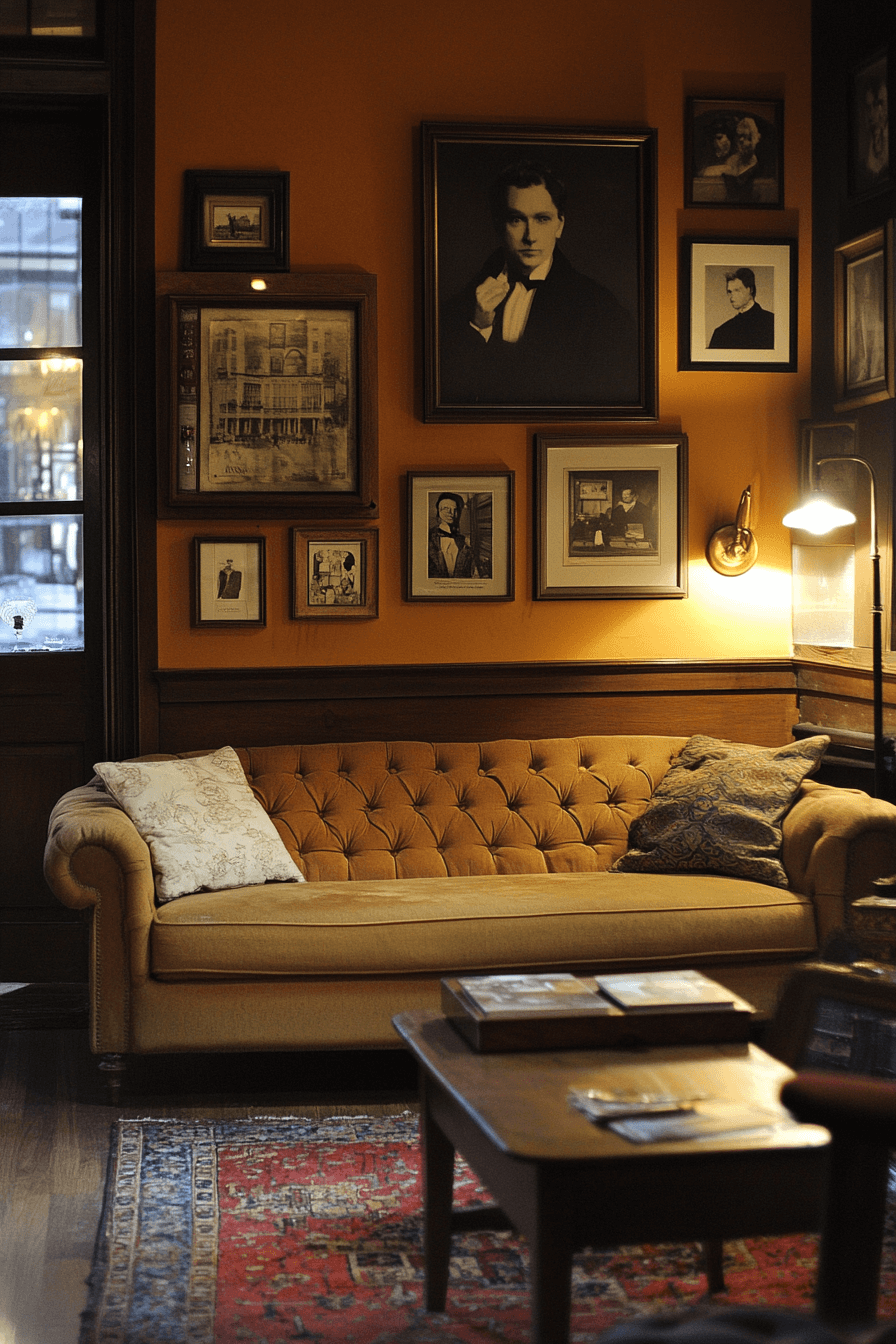 cognac couch living room ideas