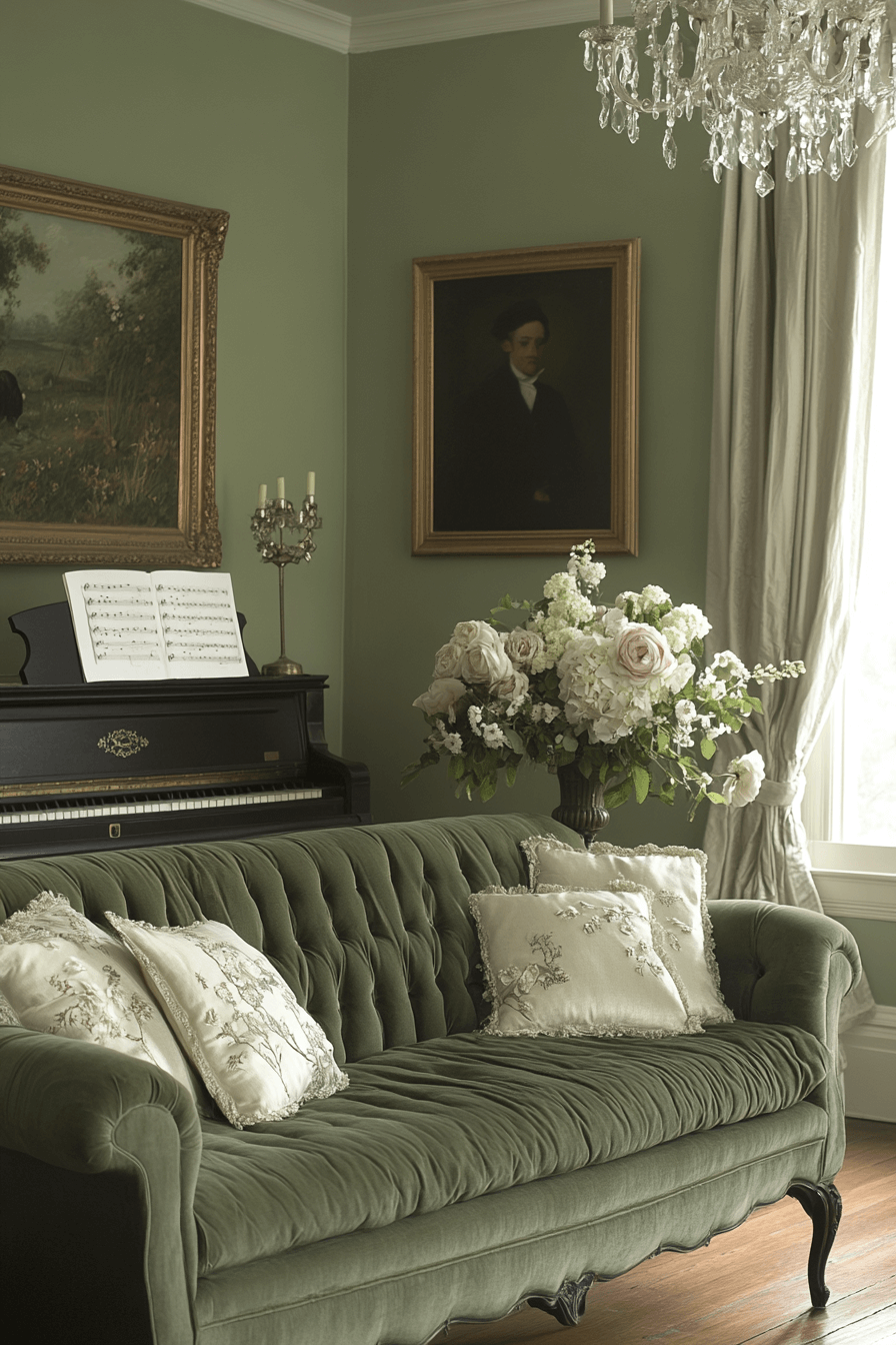 olive green couch living room ideas