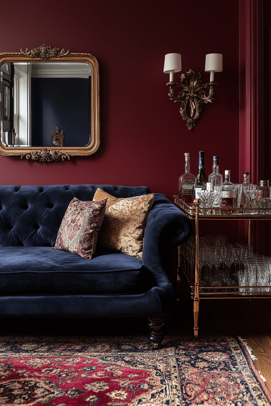 dark couch living room