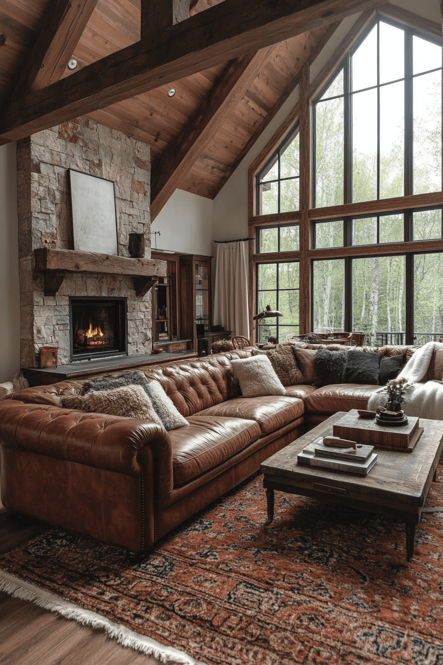 dark couch living room