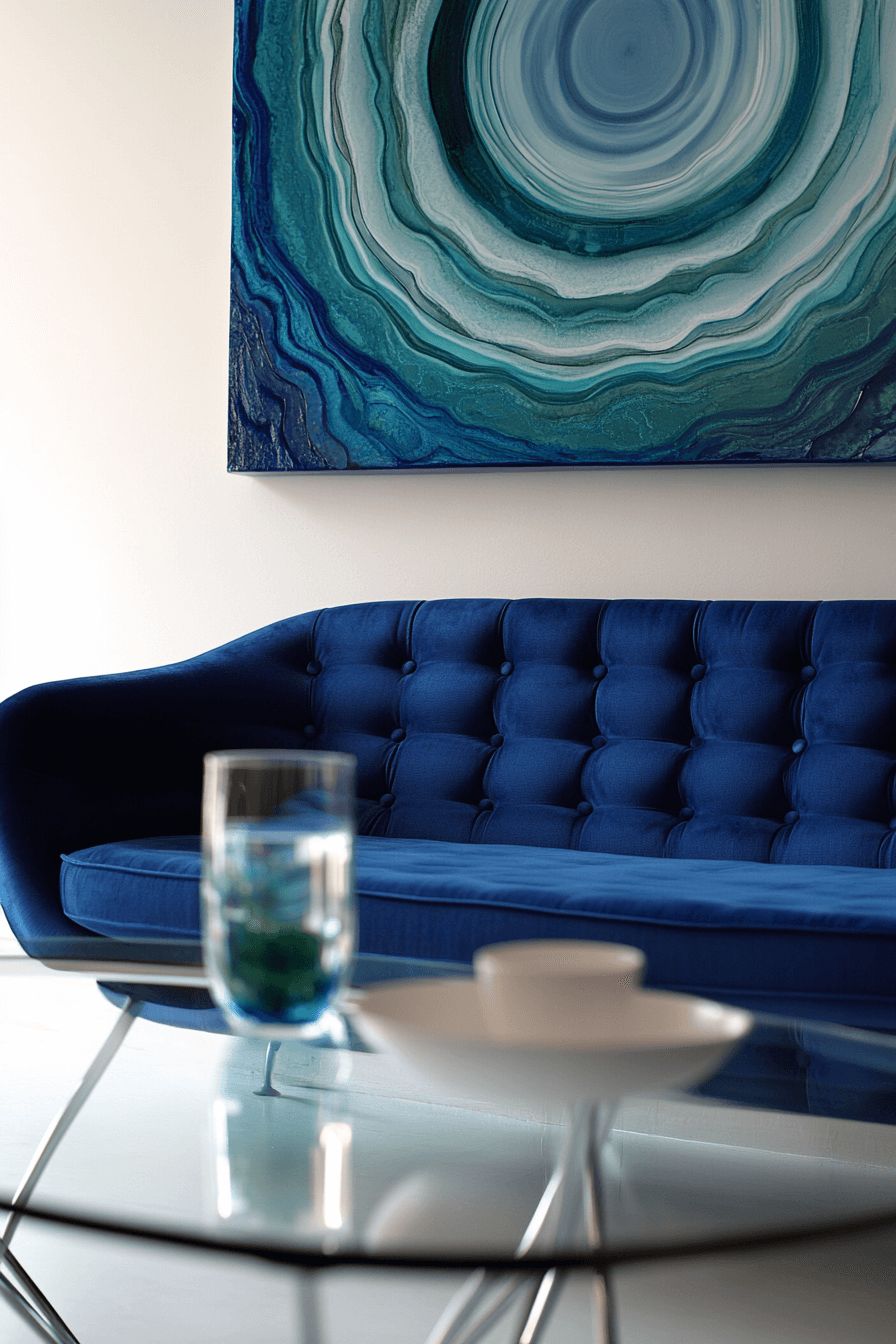 teal couch living room