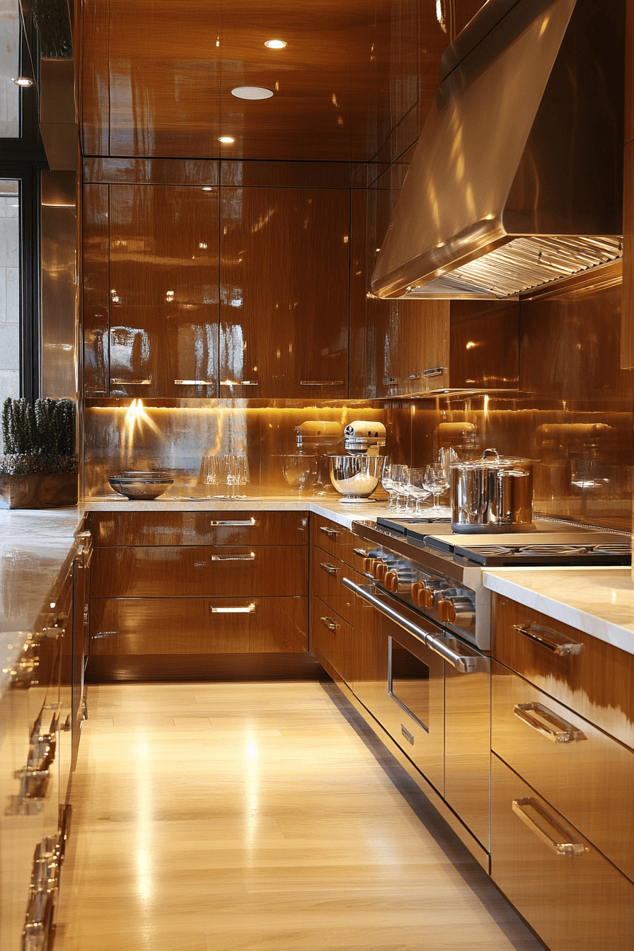 warm wood kitchen cabinets