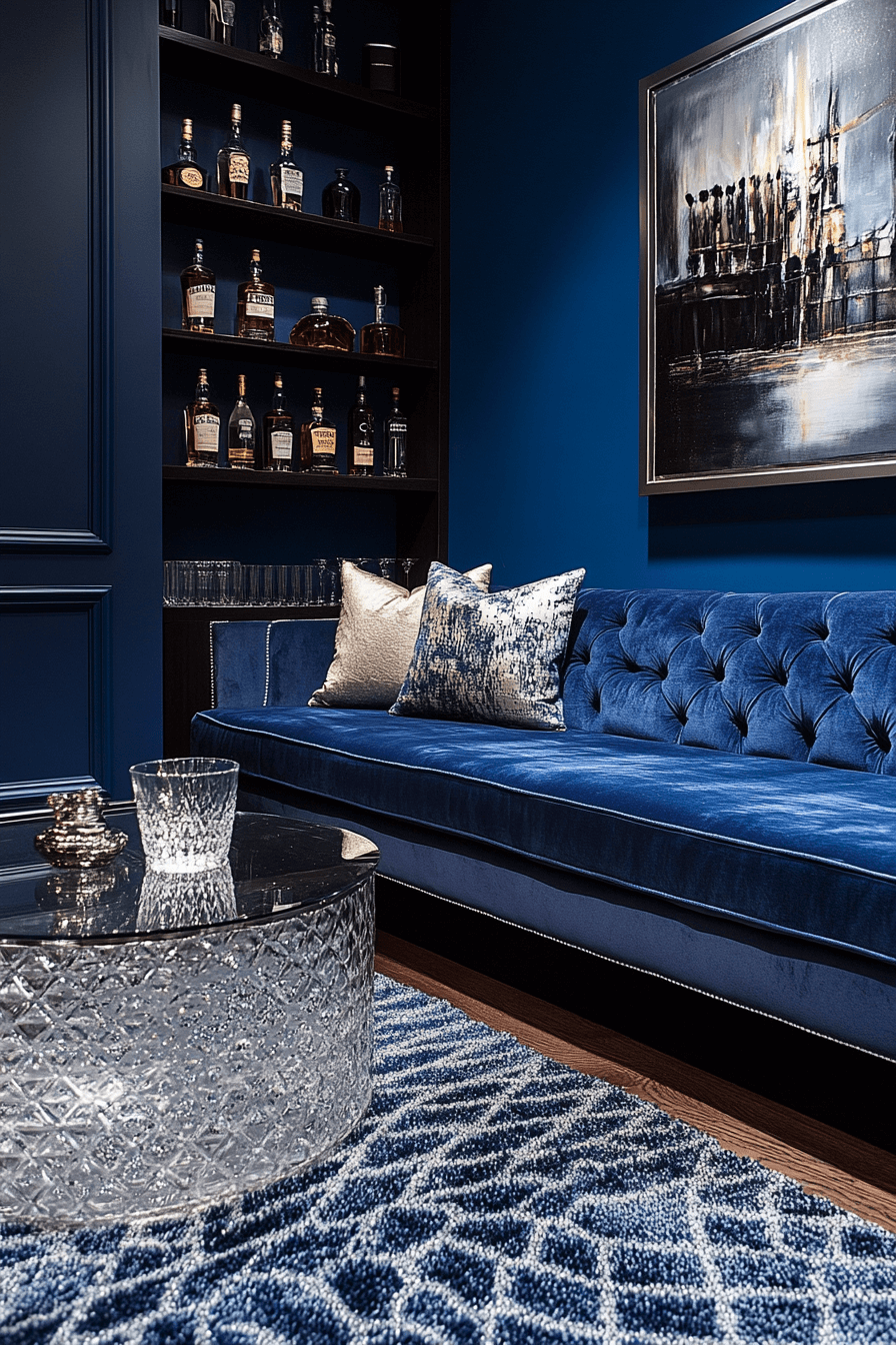 dark couch living room