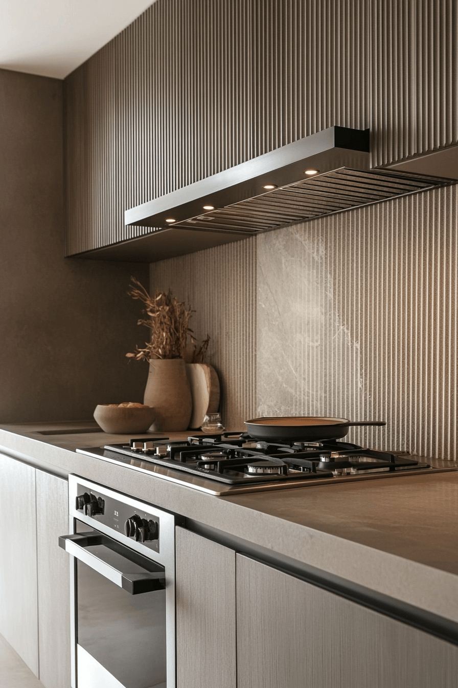fluted glass kitchen cabinets