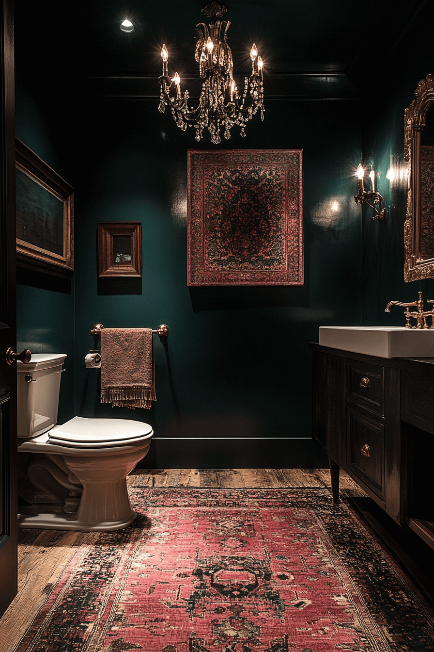 27+ Moody Powder Room Ideas That Turn Simplicity Into Stunning Beauty moody powder room