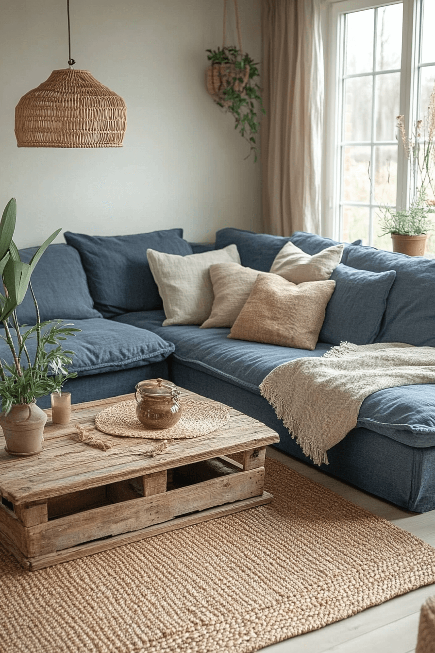 blue couch living room ideas